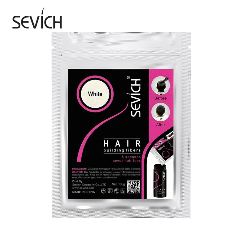 Sevich 100g Hair Building Fiber Keratin Hair Fiber Instant Styling Color Powder Extension Thinning Thickening Hair Growth