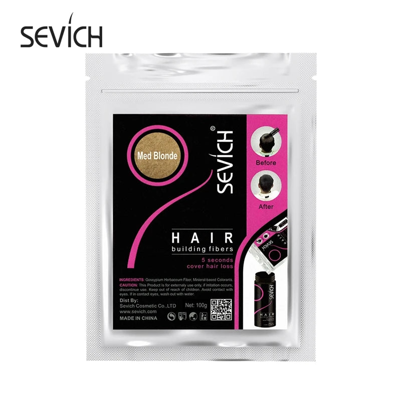 Sevich 100g Hair Building Fiber Keratin Hair Fiber Instant Styling Color Powder Extension Thinning Thickening Hair Growth