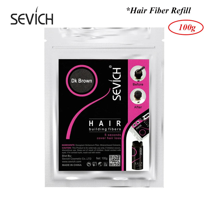 Sevich 100g Hair Building Fiber Keratin Hair Fiber Instant Styling Color Powder Extension Thinning Thickening Hair Growth