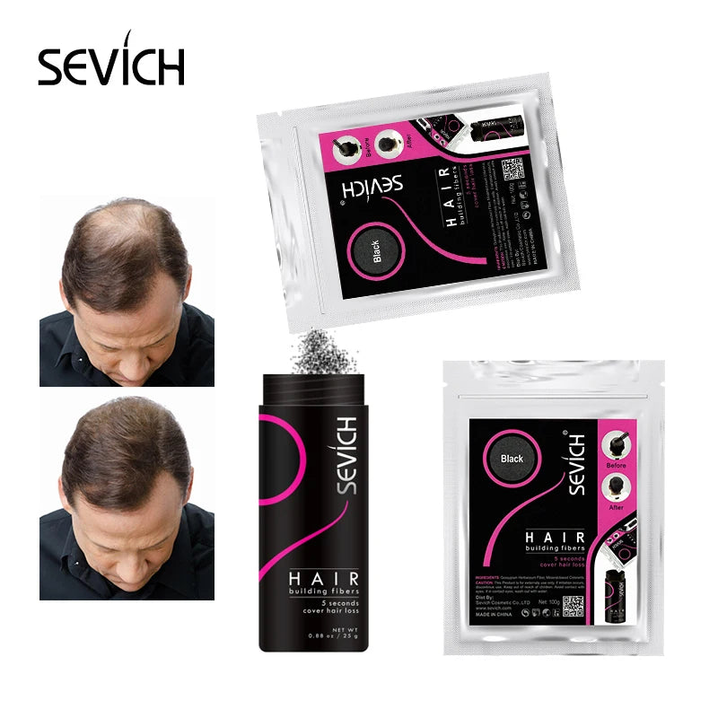 Sevich 100g Hair Building Fiber Keratin Hair Fiber Instant Styling Color Powder Extension Thinning Thickening Hair Growth