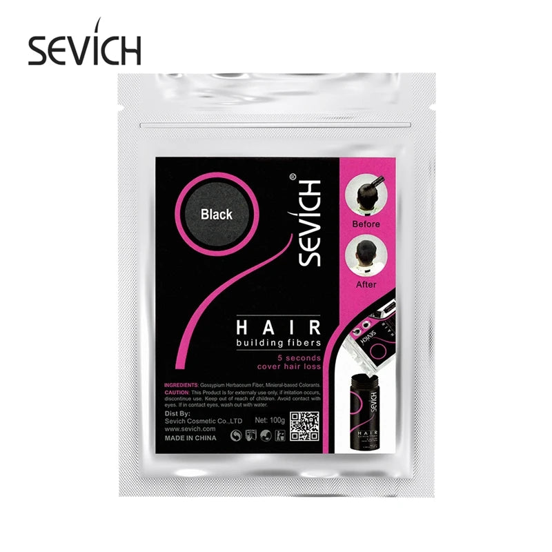 Sevich 100g Hair Building Fiber Keratin Hair Fiber Instant Styling Color Powder Extension Thinning Thickening Hair Growth