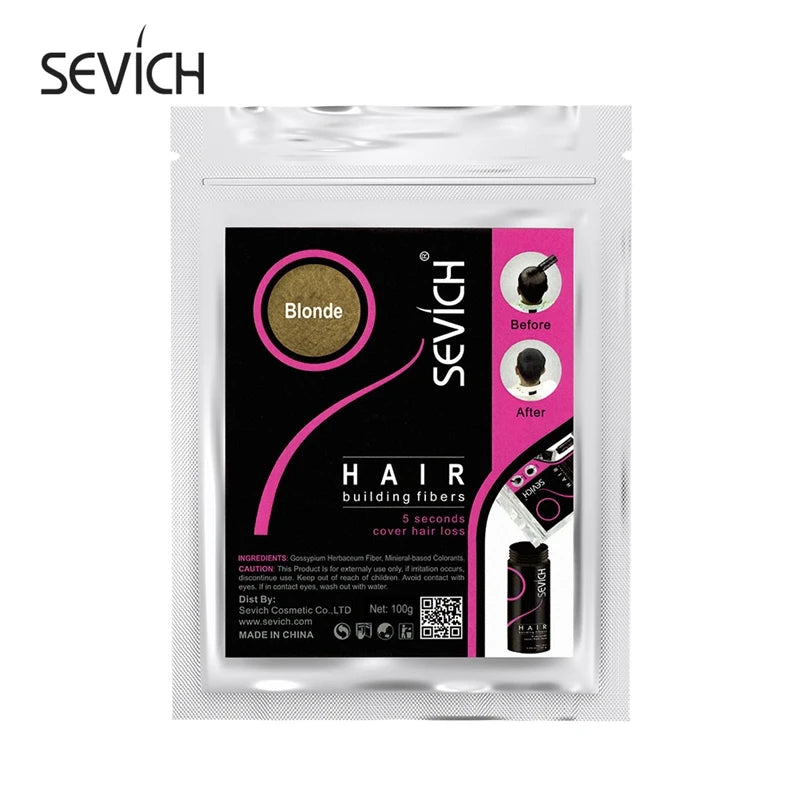 Sevich 100g Hair Building Fiber Keratin Hair Fiber Instant Styling Color Powder Extension Thinning Thickening Hair Growth