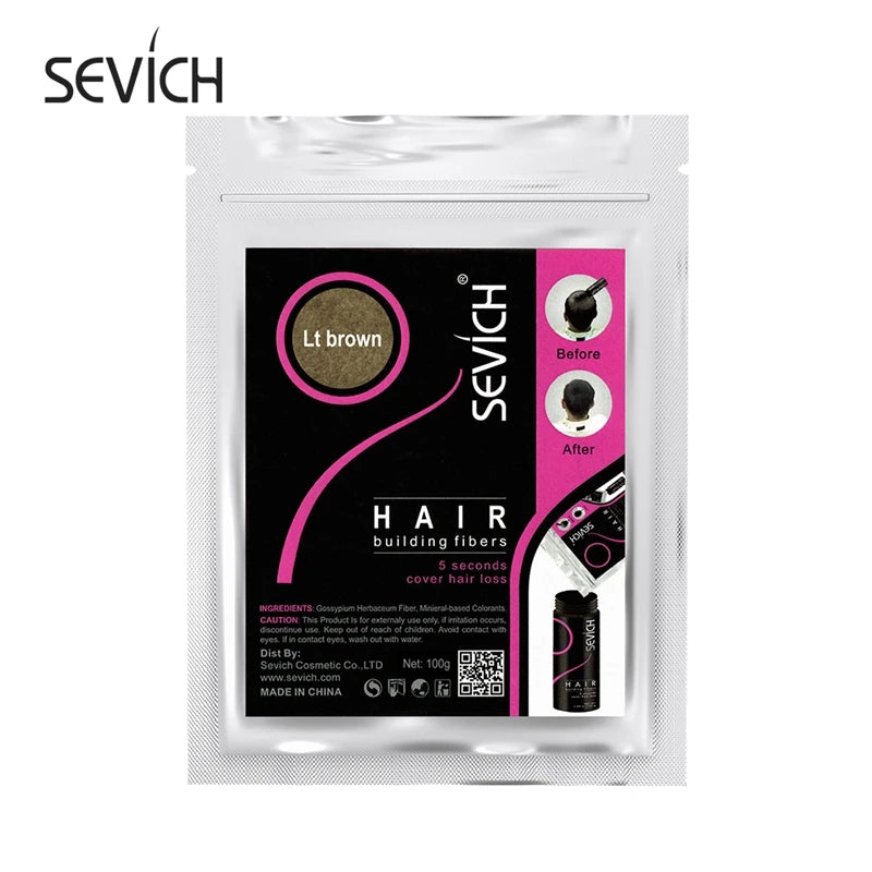 Sevich 100g Hair Building Fiber Keratin Hair Fiber Instant Styling Color Powder Extension Thinning Thickening Hair Growth