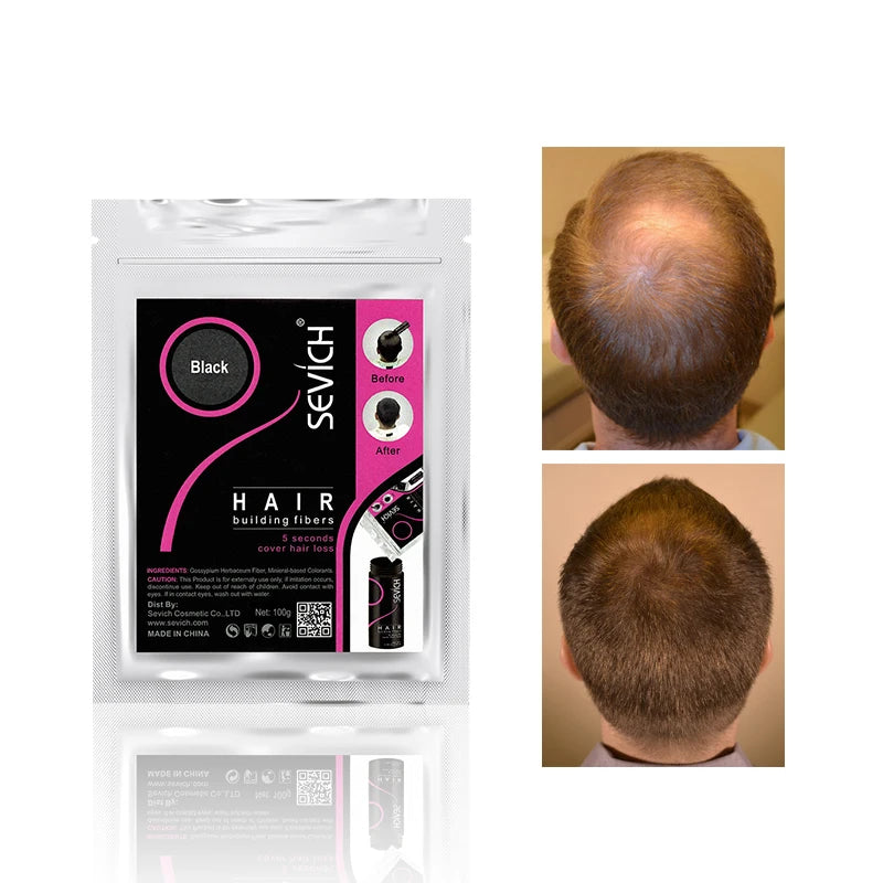 Sevich 100g Hair Building Fiber Keratin Hair Fiber Instant Styling Color Powder Extension Thinning Thickening Hair Growth