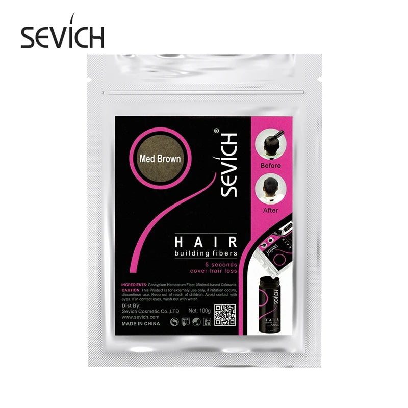 Sevich 100g Hair Building Fiber Keratin Hair Fiber Instant Styling Color Powder Extension Thinning Thickening Hair Growth