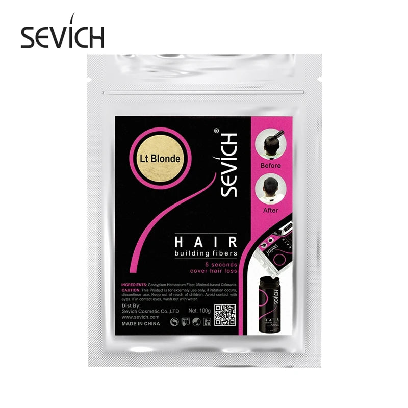 Sevich 100g Hair Building Fiber Keratin Hair Fiber Instant Styling Color Powder Extension Thinning Thickening Hair Growth