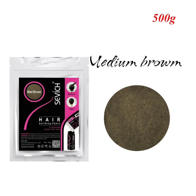 Sevich 500g Hair Building Fiber Refill Hair Thinning Thickening Hair Growth Fiber Keratin Fiber For Hair Anti Hair Loss Products